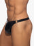 Addicted Fetish ADF209 Round Buckle Rub Thong Black
